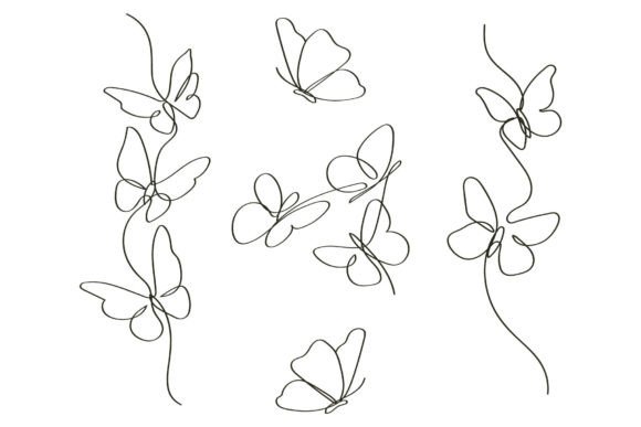 Download Hand-drawn Continuous Line Art Butterfly - Hand Collection